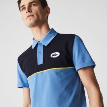 Lacoste Lacoste Heritage Slim Fit Stretch Cotton Piqué Polo Shirt - Polo Pánské Bílé / Blankyt / Bíl